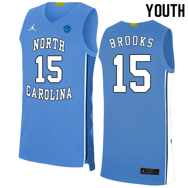 2020 Youth #15 Garrison Brooks North Carolina Tar Heels College Basketball Jerseys Sale-Blue